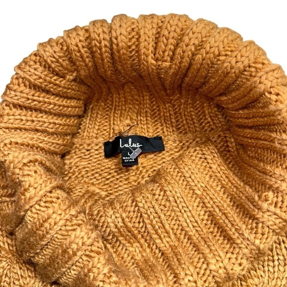 Lulus Adoring Heart Camel Knit Turtleneck Sweater Women’s US L - Picture 5 of 9